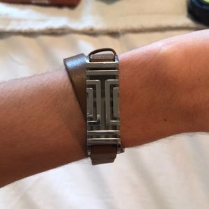 Tory Burch leather double wrap FitBit bracelet